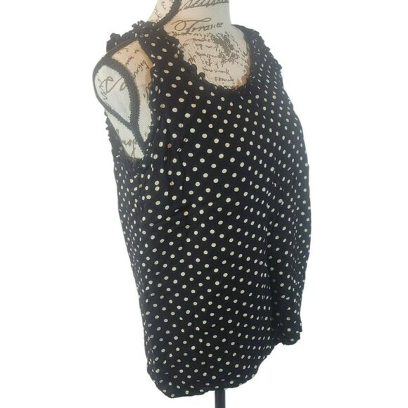 Tommy Hilfiger Black & White Polka Dot‎ Sleeveless Top Womens M - Picture 3 of 4